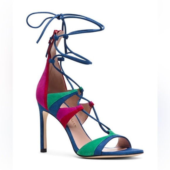 Stuart Weitzman The Legwrapsong Heel Sandals Size 9 - Picture 2 of 10